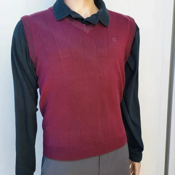 Giovanni Valentino Italy Mens Burgundy Vest Size Medium - Picture 12 of 13